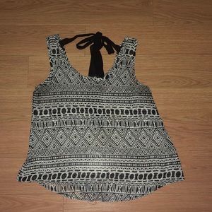 Chiffon tank top with tie back